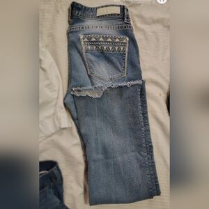 Embroidered Light Blue Boyfriend Jeans